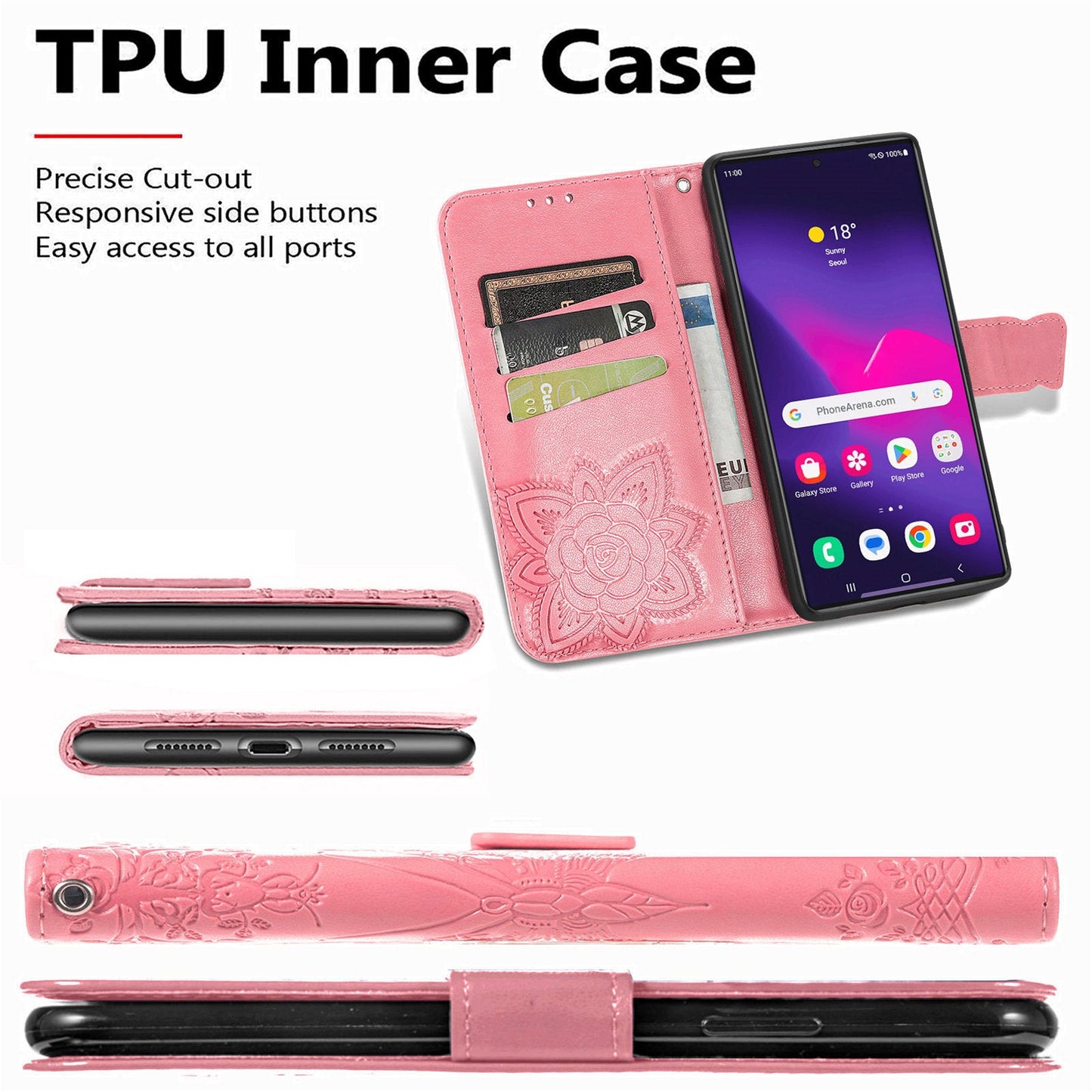 Embossed Butterfly Wallet Flip Case for Samsung Galaxy S25 Ultra