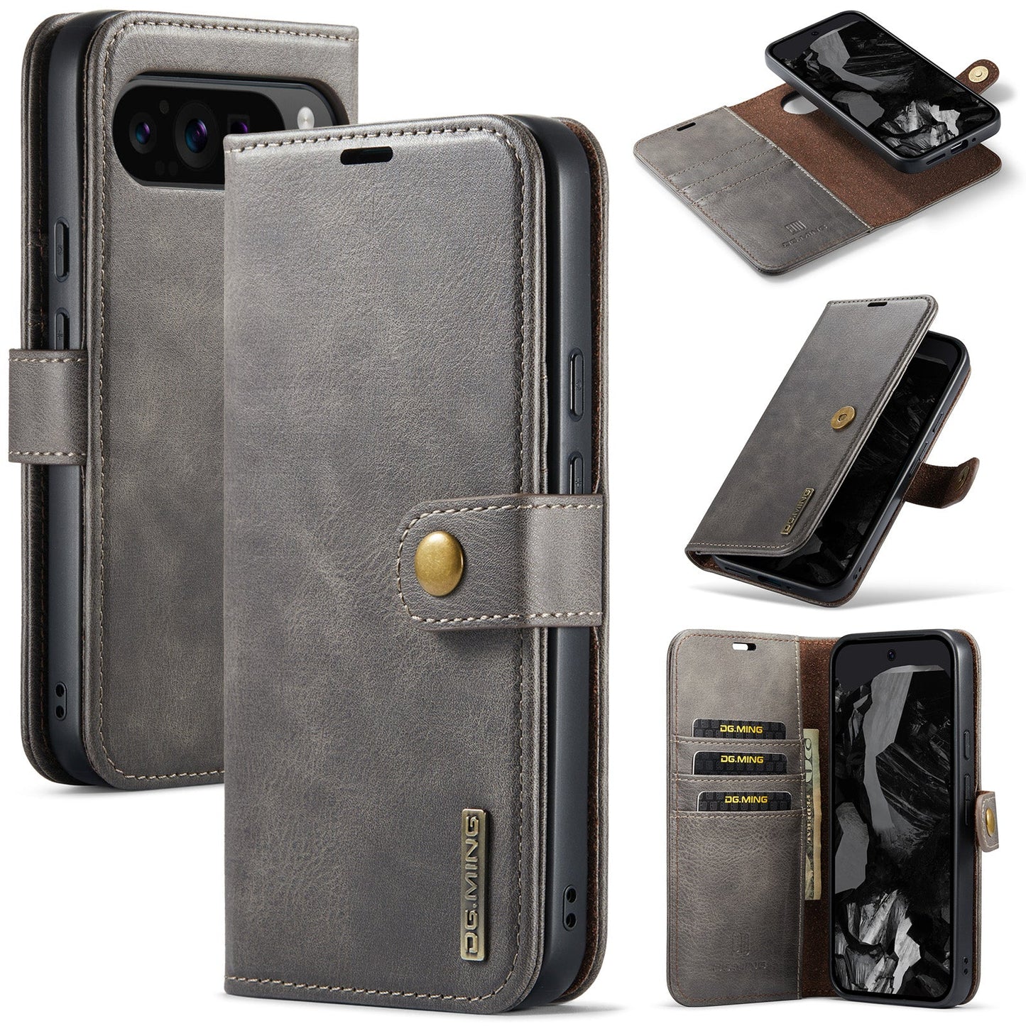 2-in-1 Detachable Flip Leather Wallet Case for Pixel 9 Pro XL